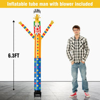 6FT Clown Inflatable Tube Man with Blower (5.5'' Diameter) and Built - in LED - goodeny