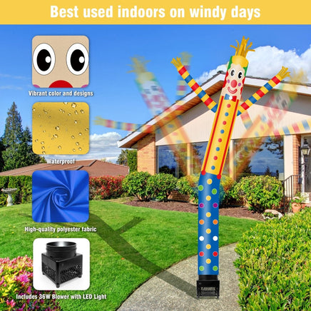 6FT Clown Inflatable Tube Man with Blower (5.5'' Diameter) and Built - in LED - goodeny
