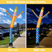6FT Clown Inflatable Tube Man with Blower (5.5'' Diameter) and Built - in LED - goodeny