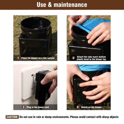 6FT Cowboy Inflatable Tube Man with Blower (5.5'' Diameter) and Built - in LED - goodeny