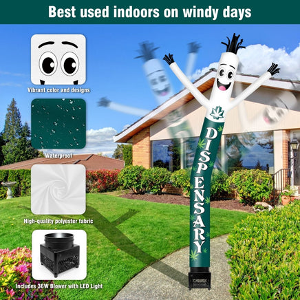 6FT Dispensary Inflatable Tube Man with Blower (5.5'' Diameter) and Built - in LED - goodeny