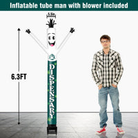 6FT Dispensary Inflatable Tube Man with Blower (5.5'' Diameter) and Built - in LED - goodeny