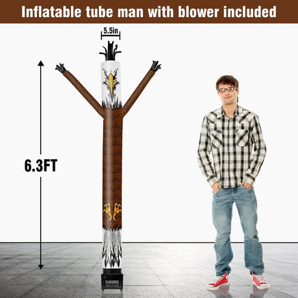 6FT Eagle Inflatable Tube Man with Blower (5.5'' Diameter) and Built - in LED - goodeny