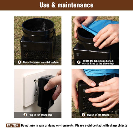 6FT Eagle Inflatable Tube Man with Blower (5.5'' Diameter) and Built - in LED - goodeny