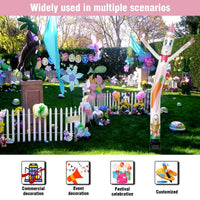 6FT Easter Bunny Inflatable Tube Man with Blower (5.5'' Diameter) and Built - in LED - goodeny
