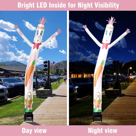6FT Easter Bunny Inflatable Tube Man with Blower (5.5'' Diameter) and Built - in LED - goodeny