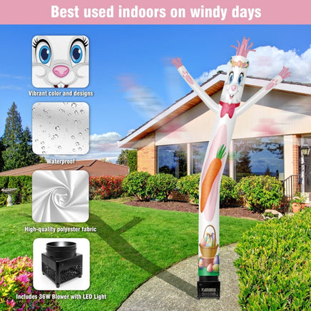 6FT Easter Bunny Inflatable Tube Man with Blower (5.5'' Diameter) and Built - in LED - goodeny