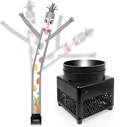 6FT Easter Bunny Inflatable Tube Man with Blower (5.5'' Diameter) and Built - in LED - goodeny