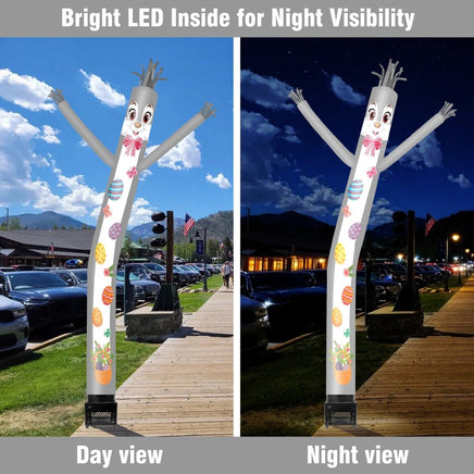 6FT Easter Bunny Inflatable Tube Man with Blower (5.5'' Diameter) and Built - in LED - goodeny