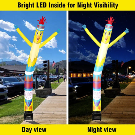 6FT Easter Egg Chick Inflatable Tube Man with Blower (5.5'' Diameter) and Built - in LED - goodeny