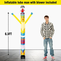 6FT Easter Egg Chick Inflatable Tube Man with Blower (5.5'' Diameter) and Built - in LED - goodeny