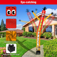 6FT Food Truck Inflatable Tube Man with Blower (5.5'' Diameter) and Built - in LED - goodeny