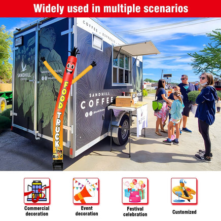 6FT Food Truck Inflatable Tube Man with Blower (5.5'' Diameter) and Built - in LED - goodeny