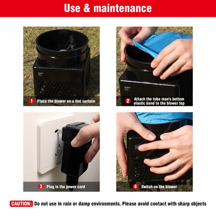 6FT Food Truck Inflatable Tube Man with Blower (5.5'' Diameter) and Built - in LED - goodeny