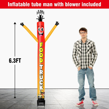 6FT Food Truck Inflatable Tube Man with Blower (5.5'' Diameter) and Built - in LED - goodeny