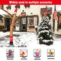 6FT Gingerbread Man Inflatable Tube Man with Blower (5.5'' Diameter) and Built - in LED - goodeny