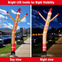 6FT Gingerbread Man Inflatable Tube Man with Blower (5.5'' Diameter) and Built - in LED - goodeny