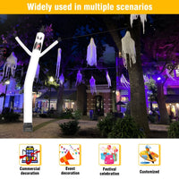 6FT Halloween Ghost Inflatable Tube Man with Blower (5.5'' Diameter) and Built - in LED - goodeny