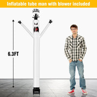 6FT Halloween Ghost Inflatable Tube Man with Blower (5.5'' Diameter) and Built - in LED - goodeny