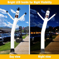 6FT Halloween Ghost Inflatable Tube Man with Blower (5.5'' Diameter) and Built - in LED - goodeny