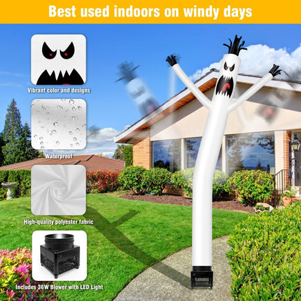 6FT Halloween Ghost Inflatable Tube Man with Blower (5.5'' Diameter) and Built - in LED - goodeny