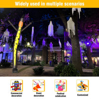 6FT Halloween Pumpkin Inflatable Tube Man with Blower (5.5'' Diameter) and Built - in LED - goodeny