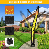 6FT Halloween Pumpkin Inflatable Tube Man with Blower (5.5'' Diameter) and Built - in LED - goodeny