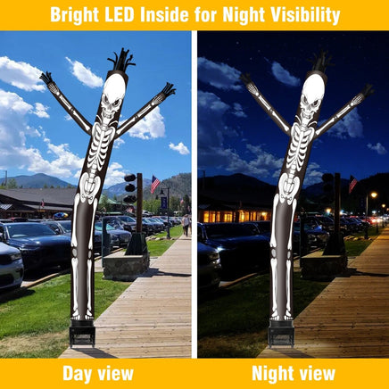 6FT Halloween Skull Inflatable Tube Man with Blower (5.5'' Diameter) and Built - in LED - goodeny