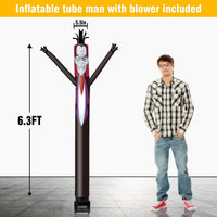 6FT Halloween Vampire Inflatable Tube Man with Blower (5.5'' Diameter) and Built - in LED - goodeny