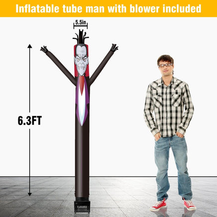 6FT Halloween Vampire Inflatable Tube Man with Blower (5.5'' Diameter) and Built - in LED - goodeny