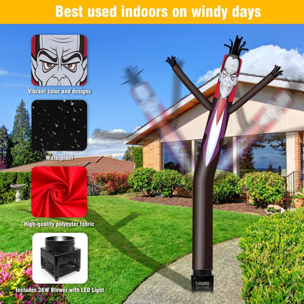 6FT Halloween Vampire Inflatable Tube Man with Blower (5.5'' Diameter) and Built - in LED - goodeny