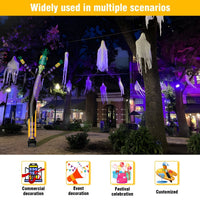 6FT Halloween Witch Inflatable Tube Man with Blower (5.5'' Diameter) and Built - in LED - goodeny
