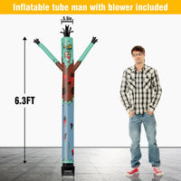 6FT Halloween Zombie Inflatable Tube Man with Blower (5.5'' Diameter) and Built - in LED - goodeny