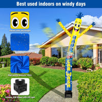 6FT Hand Car Wash Inflatable Tube Man with Blower (5.5'' Diameter) and Built - in LED - goodeny