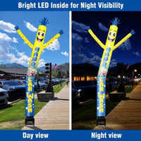 6FT Hand Car Wash Inflatable Tube Man with Blower (5.5'' Diameter) and Built - in LED - goodeny