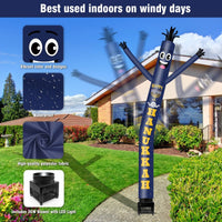 6FT Hanukkah Inflatable Tube Man with Blower (5.5'' Diameter) and Built - in LED - goodeny