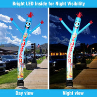 6FT Happy Easter Inflatable Tube Man with Blower (5.5'' Diameter) and Built - in LED - goodeny