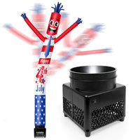 6FT Happy Independence Day Inflatable Tube Man with Blower (5.5'' Diameter) and Built - in LED - goodeny