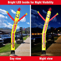 6FT Hot Dogs Inflatable Tube Man with Blower (5.5'' Diameter) and Built - in LED - goodeny