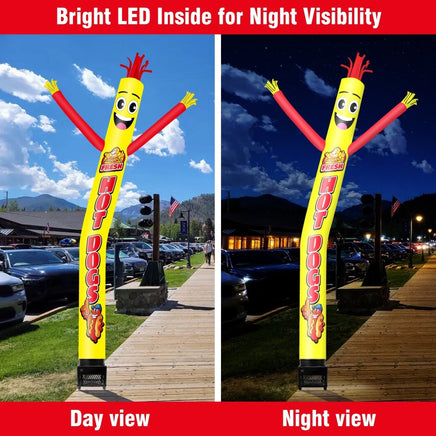 6FT Hot Dogs Inflatable Tube Man with Blower (5.5'' Diameter) and Built - in LED - goodeny