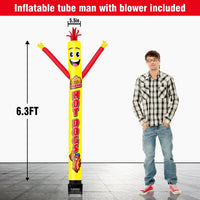 6FT Hot Dogs Inflatable Tube Man with Blower (5.5'' Diameter) and Built - in LED - goodeny