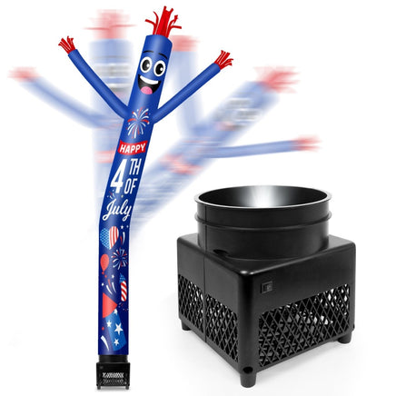 6FT Independence Day Fireworks Inflatable Tube Man with Blower (5.5'' Diameter) and Built - in LED - goodeny