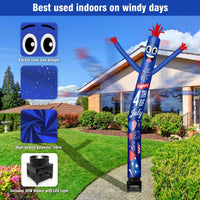 6FT Independence Day Fireworks Inflatable Tube Man with Blower (5.5'' Diameter) and Built - in LED - goodeny