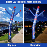 6FT Independence Day Fireworks Inflatable Tube Man with Blower (5.5'' Diameter) and Built - in LED - goodeny
