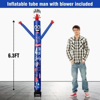 6FT Independence Day Fireworks Inflatable Tube Man with Blower (5.5'' Diameter) and Built - in LED - goodeny