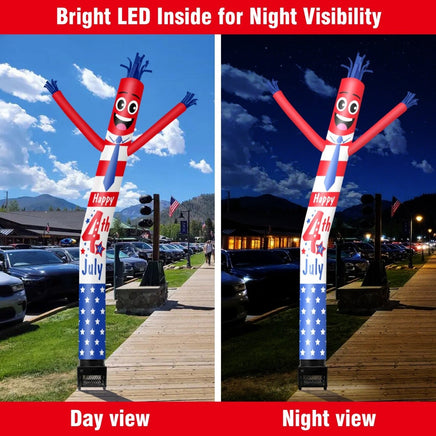 6FT Independence Day Inflatable Tube Man with Blower (5.5'' Diameter) and Built - in LED - goodeny