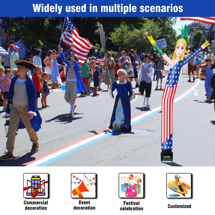 6FT Independence Day Statue of Liberty Inflatable Tube Man with Blower (5.5'' Diameter) and Built - in LED - goodeny