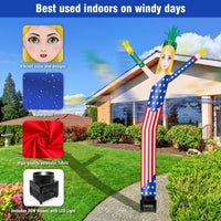6FT Independence Day Statue of Liberty Inflatable Tube Man with Blower (5.5'' Diameter) and Built - in LED - goodeny