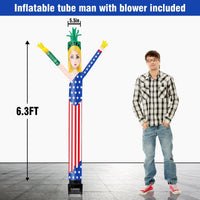6FT Independence Day Statue of Liberty Inflatable Tube Man with Blower (5.5'' Diameter) and Built - in LED - goodeny