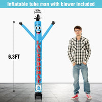 6FT Laundromat Inflatable Tube Man with Blower (5.5'' Diameter) and Built - in LED - goodeny